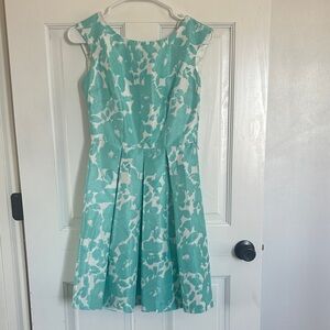 Danny & Nicole Aqua and White Floral Mini Dress